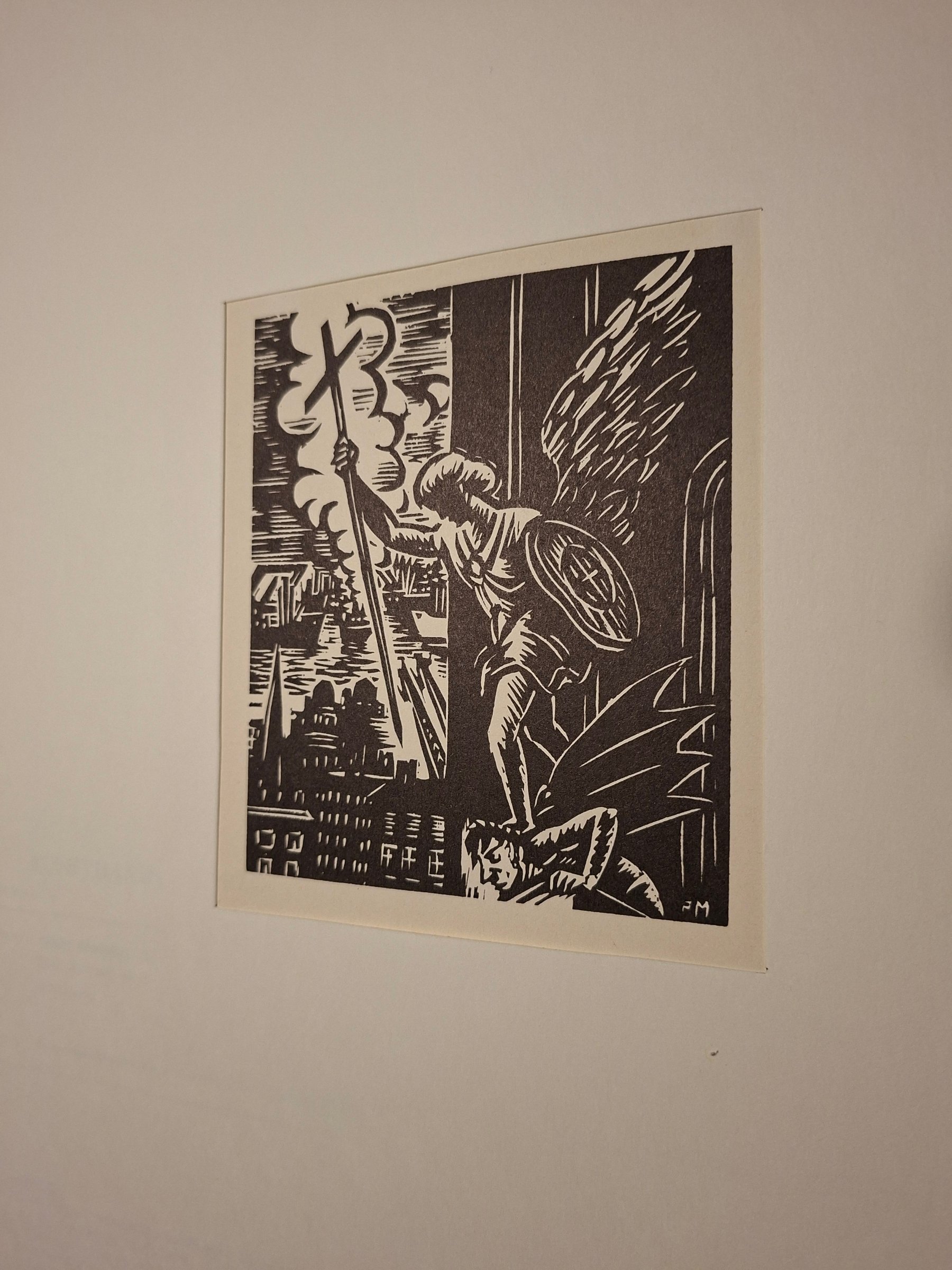 Frans Masereel - Houtsnede, Titel, "Sint Michael en de Duivel". kopen? Bied vanaf 35!