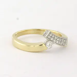 DIAMONDE 14k bicolour gouden ring met briljant geslepen diamant tot. 0.50ct kopen? Bied vanaf 660!