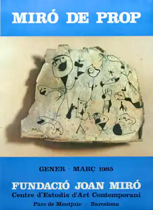 Joan Miro - Affiche “Miró de Prop - Barcelona, 1985”. Gesigneerd in de plaat. verkocht voor € 25!