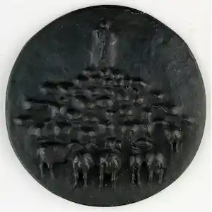 Christl Seth-Hofner - Penning, brons: Herder met Schapen, 1972 verkocht voor € 130!
