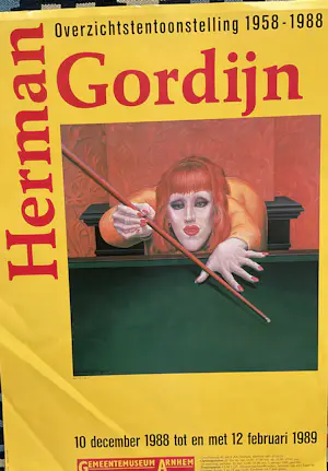 Herman Gordijn - Affiche Gemeente museum Arnhem, overzichtstentoonstelling,gesigneerd in de druk kopen? Bied vanaf 20!