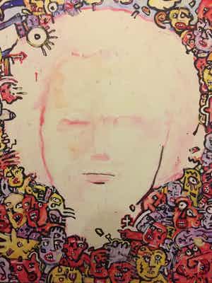 Peter Tuinman - "Pien I" - acryl op doek (groot) uit 1993 verkocht voor € 125!