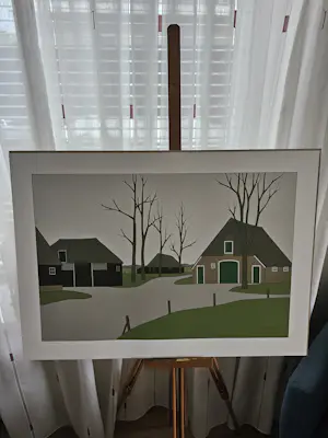 Klaas Bernink - Landschap met boederijen kopen? Bied vanaf 100!