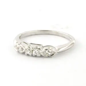 14k witgouden ring met Bolsjewiek geslepen diamant tot. 0.20ct – G/H - SI kopen? Bied vanaf 275!
