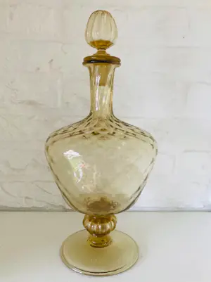 Empoli Glas - Vintage amberkleurige karaf van Empoli, Italy, jaren 60-ig kopen? Bied vanaf 45!