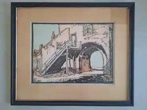 Paul van Dam - Vischpoort Harderwijk houtsnede kopen? Bied vanaf 40!