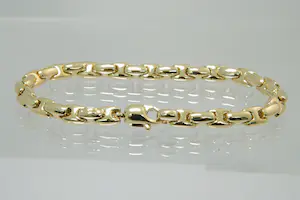 93 - Mooie 18 karaats geel-gouden dames armband met gepolijste anker schakels kopen? Bied vanaf 970!