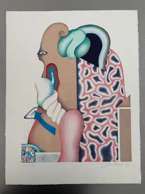 Jörg Remé - kleurenlithografie - "ice cream man" kopen? Bied vanaf 30!