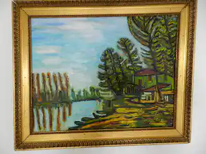 Juan Marti - Fauvistisch Rivierlandschap verkocht voor € 50!