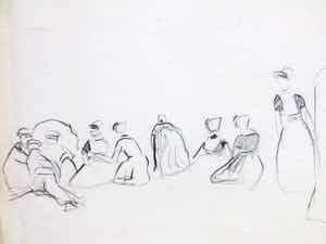 James William Frater - Zeeuwse Strandgangers - Tekening verkocht voor € 45!