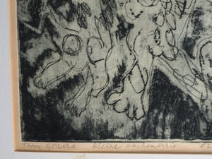 Thom Gerrard - Ingelijste ets , Kleine nachtmerrie – 1962 – nr. 1 van oplage van 3 ex. kopen? Bied vanaf 1!