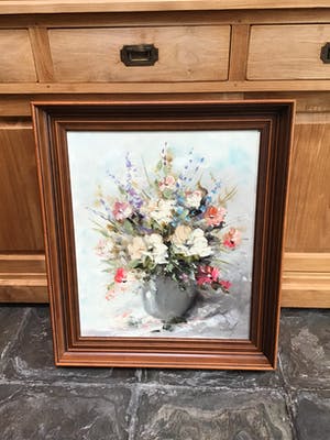 Niet of onleesbaar gesigneerd - Pot met bloemen kopen? Bied vanaf 1!