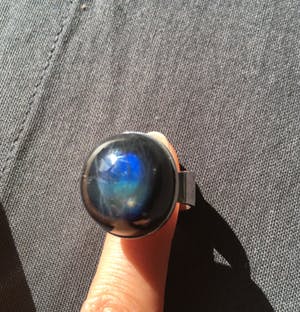 1e gehalte Zilver - Scandinavisch design ring met veldspaat steen kopen? Bied vanaf 25!