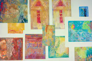 Chabab Tayefeh Mohajer - Gemengde druktechniek, Lot van 11 abstracte composities + boek kopen? Bied vanaf 300!