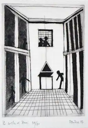 Aldo Rossi - Ets. De Broni-binnenplaats verkocht voor € 150!
