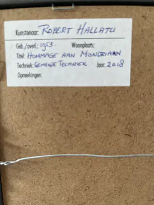 Robert Hallatu - Hommage aan Mondriaan kopen? Bied vanaf 25!