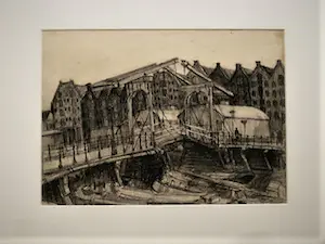 Niet of onleesbaar gesigneerd - Grote omstreeks 1920 gemaakte Houtskooltekening - Amsterdam "het Prinseneiland" kopen? Bied vanaf 1!