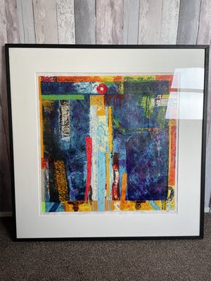 Jos Verwiel - Zeefdruk Nr. 74 - Blue Tombe - Ingelijst kopen? Bied vanaf 110!