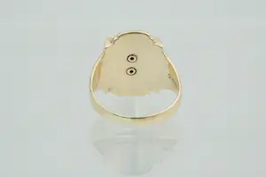 81- Mooi bewerkte, rechthoekige 10krt BWGG USA Salisbury Elk Lick ring kopen? Bied vanaf 400!