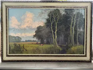 Willem Jacobus Alberts - Boslandschap met koeien kopen? Bied vanaf 300!