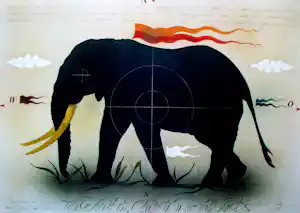 Alois Janak - giclee: olifant verkocht voor € 65!