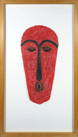 Alain Berck Vitz - Carborundum op geschept papier, Scarlet - Ingelijst kopen? Bied vanaf 50!