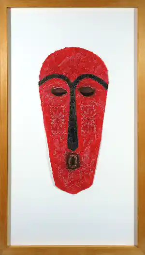 Alain Berck Vitz - Carborundum op geschept papier, Scarlet - Ingelijst verkocht voor € 50!