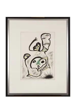 Lucebert - Tekening in inkt en aquarel met typische Lucebert figuren kopen? Bied vanaf 1250!