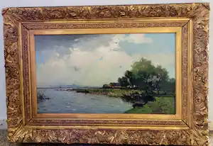 Willem Weissenbruch - Een polderlandschap in topstaat! Recent helemaal laten schoonmaken, zie tekst. verkocht voor € 1200!