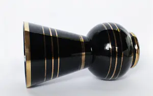 Glasfabriek De Rupel Boom - glazen hyaliet vaas met gouden banden kopen? Bied vanaf 30!