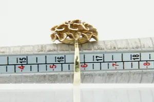 Sierlijke 14 karaats geel-gouden opengewerkte Bloem of Dahlia ring - gekeurd kopen? Bied vanaf 170!