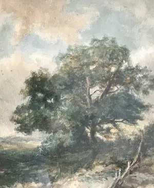 Niet of onleesbaar gesigneerd - Landschap met een wandelaar kopen? Bied vanaf 1!