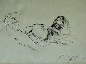 John Lennon - 1 Ingelijste erotische prent uit portfolio "ONE BAG" – 1980 verkocht voor € 25!