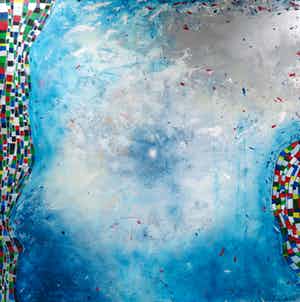 Carolina Paulussen - Acryl op doek, Zonder titel (Zeer groot 2 x 2 m!) verkocht voor € 221!