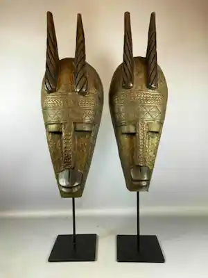 Marka - 220512 - 2 Marka N'toma Ceremonial masks - Mali verkocht voor € 95!