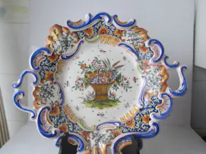 Niet of onleesbaar gesigneerd - Desvres - vintage grote bord/schotel kopen? Bied vanaf 1!