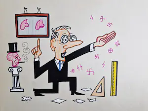 Opland - politiek tekenaar - grote gemengde techniek/collage "dorst naar kennis" kopen? Bied vanaf 34!