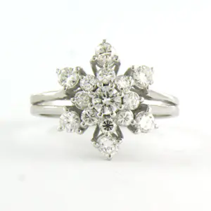 18k wit gouden ring met briljant geslepen diamanten tot. 0.80ct - rm 17 kopen? Bied vanaf 650!