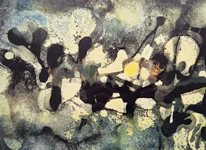 Joost Huizinga - 1964 - Ets en aquatint - oplage 25 - Abstracte compositie - Ingelijst kopen? Bied vanaf 40!