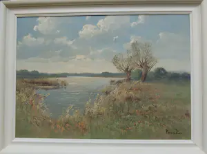 Peter Cox - Landschap,een meertje kopen? Bied vanaf 70!
