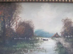 Anton Muller - gezicht op een boerderij aan het water kopen? Bied vanaf 35!
