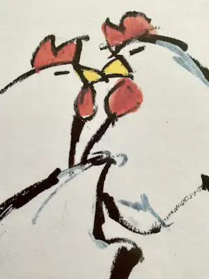 Ellen Meuwese - kippen, gesigneerd in druk en gelijst kopen? Bied vanaf 20!