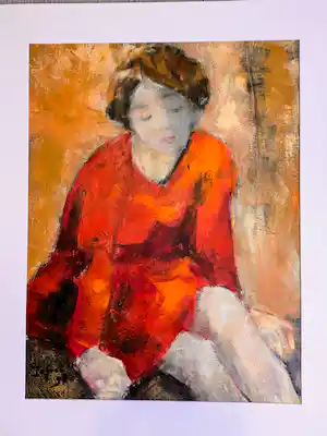 Jose van Gool - vrouw in oranje jurk verkocht voor € 250!