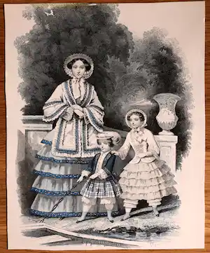 Francois-Claudius Compte-Calix - Les Modes Parisiennes (dame met twee kinderen) verkocht voor € 1!