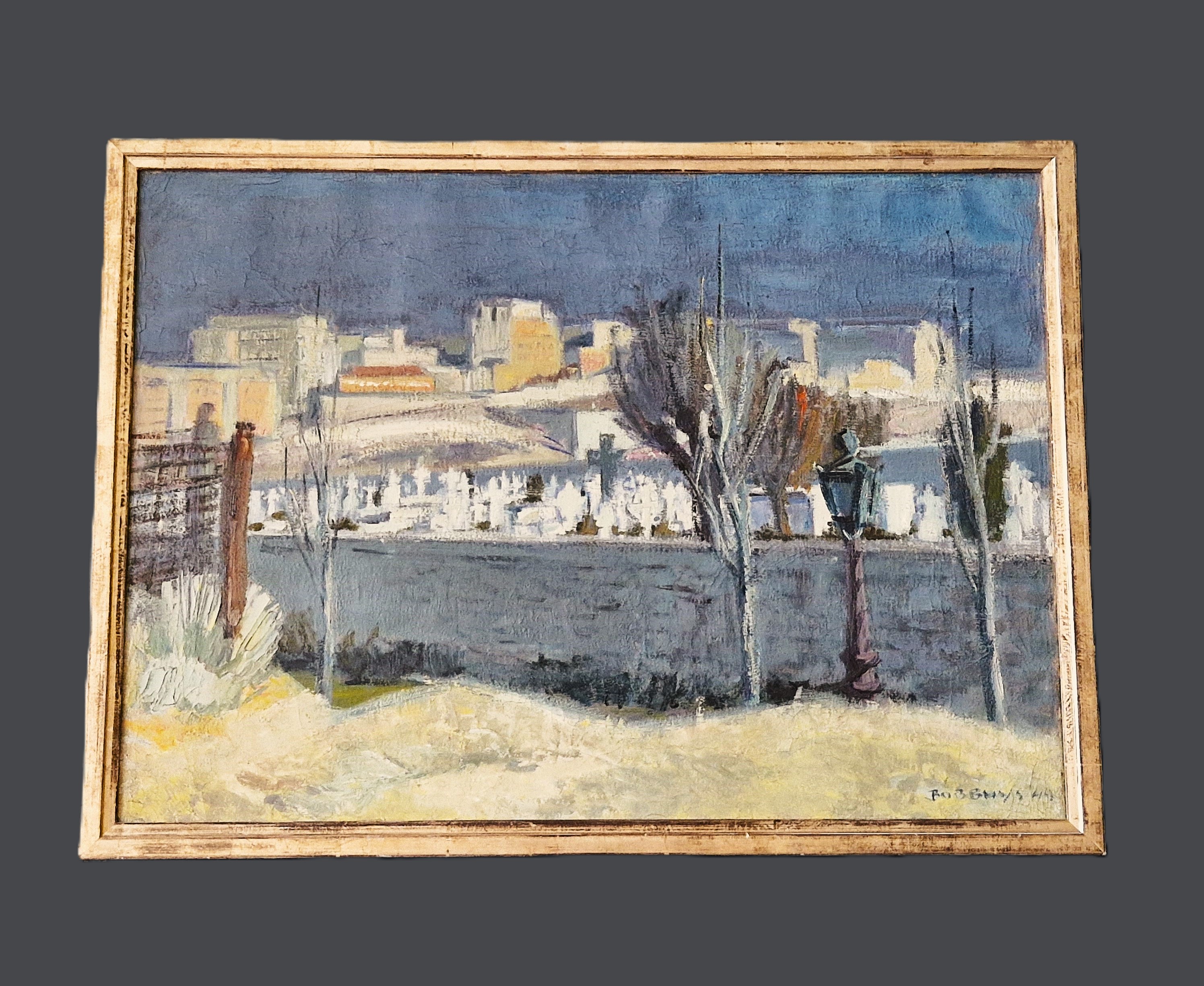 Bob Buys - schilderde dit impressionistische olieverf "vue cote de Saint-Tropez" in 1949 kopen? Bied vanaf 125!