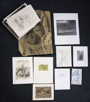 Janus Nuiten - Verschillende technieken, Lot van 59 diverse landschappen verkocht voor € 100!