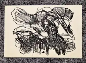Jan Sierhuis - Originele monochrome Litho abstract - 1961 - potloodgesigneerd kopen? Bied vanaf 39!