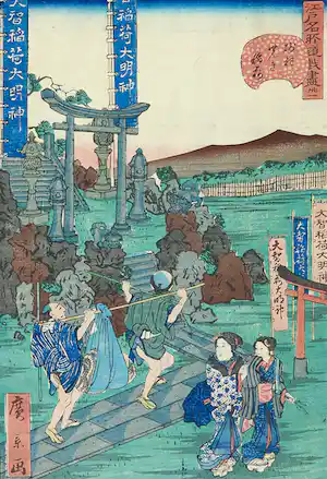 Utagawa Hirokage - Houtdruk, Edo meisho doke zukushi verkocht voor € 60!