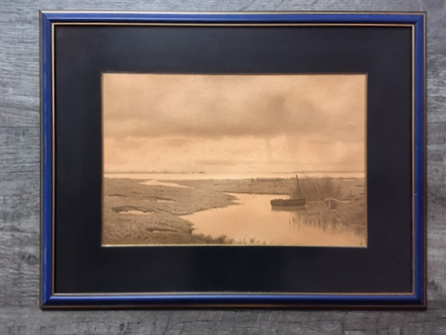 Niet of onleesbaar gesigneerd - Polderlandschap - lithografie kopen? Bied vanaf 1!
