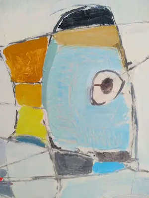 Niet of onleesbaar gesigneerd - Abstract en intrigerend (vrij groot) werk in olieverf kopen? Bied vanaf 1!